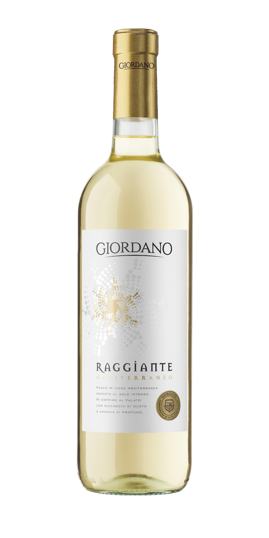 Raggiante Bianco - Dieser Elegante Und Körperreiche Weiße Stammt Aus Der In Der Kellerei Giordano Entstandenen Assemblage Von Ausgewählten Cuvées. Der Name Steht Für Die Sonnenstrahlen, Die In Den Mediterranen Weinbergen, In Denen Diese Trauben Gedeihen,