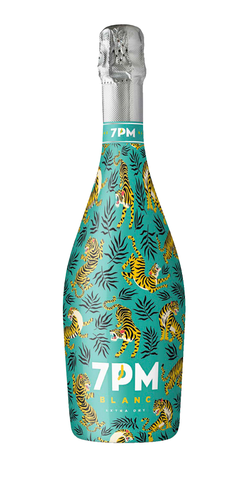 Spumante 7pm Blanc Extra Dry - Ein Schaumwein, Der Ein Fest In Sich Birgt: Frisch, Dynamisch, Sanft. Er Eignet Sich Ideal Als Aperitif, Ist Leicht Zu Trinken Und Schmeckt Nach Sonne, Poolpartys Und Unvergesslichen Toasts. Mit Geschlossenen Augen Erkennt M