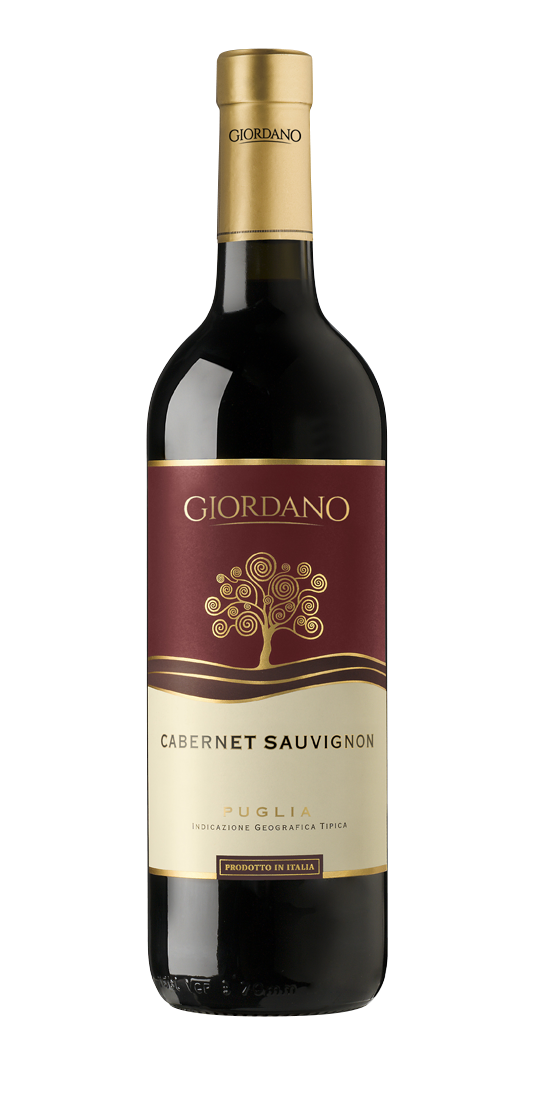 Cabernet Sauvignon Puglia Igt - Internationaler Rotwein, Der Aus Der Frucht Einer Rebsorte Französischen Ursprungs Stammt. Er Hat In Apulien Den Perfekten Lebensraum Gefunden, Um Seine Beste Seite Zu Enfalten. - 12,5% Vol, 0.75l